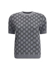 Gucci GG monogram short sleeve wool Knit Top