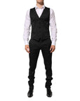 Dolce & Gabbana Vest, Blazer & Pants Martini Brocade 3-Piece Suit - Black