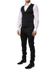 Dolce & Gabbana Vest, Blazer & Pants Martini Brocade 3-Piece Suit - Black