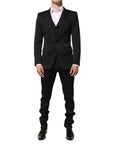 Dolce & Gabbana Blazer & Pants Martini Brocade 3-Piece Suit - Black