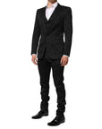 Dolce & Gabbana Blazer & Pants Martini Brocade 3-Piece Suit - Black