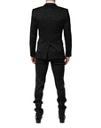 Dolce & Gabbana Blazer & Pants Martini Brocade 3-Piece Suit - Black