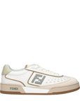 Fendi White Leather Low Top Sneakers