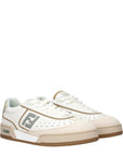 Fendi White Leather Low Top Sneakers