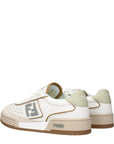 Fendi White Leather Low Top Sneakers