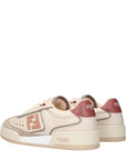 Fendi Cream/Beige Leather Low Top Sneakers