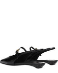 Prada Black Leather Mary Jane Flats With Slingback