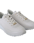 Jimmy Choo All White Monza Olel Leather Sneakers