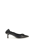 Prada Black Leather Kitten Heel Pumps