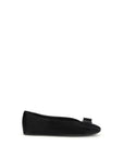 Ferragamo Vara Bow All Black Leather Ballet Flats
