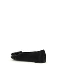 Ferragamo Vara Bow All Black Leather Ballet Flats