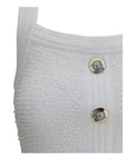 Balmain White Tweed crop Top