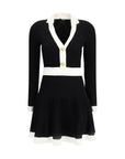 Balmain Black & White Knit Mini Dress