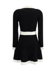 Balmain Black & White Knit Mini Dress