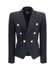 Balmain Double-Breasted Black Wool Blazer