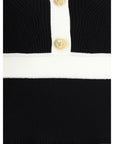 Balmain Black & White Knit Mini Dress