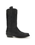 Ganni Recycled Leather Western Boots - Black