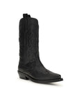 Ganni Recycled Leather Western Boots - Black