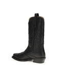 Ganni Recycled Leather Western Boots - Black