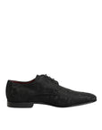Dolce & Gabbana Black Floral Brocade Lace-Up Derby Dress Shoes