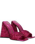 The Attico Devon Glitter Mule Sandals - Fuchsia Pink