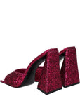 The Attico Devon Glitter Mule Sandals - Magnolia Pink