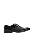 Roberto Pepe Luxury Leather Lace-Up Derby Shoes - Black - Made In Italy
