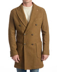 Roberto Pepe Luxury Double-Breasted Coat - Brown - Made In Italy
