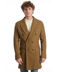 Roberto Pepe Luxury Double-Breasted Coat - Brown - Made In Italy