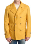 Roberto Pepe Luxury Double-Breasted Wool Coat - Yellow