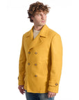 Roberto Pepe Luxury Double-Breasted Wool Coat - Yellow