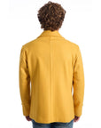Roberto Pepe Luxury Double-Breasted Wool Coat - Yellow - Made In Italy