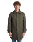 Roberto Pepe Luxury Wool Coat - Military Green - Made In Italy