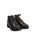 Roberto Pepe Luxury Leather Combat Boots - Black - Made In Italy