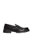 Roberto Pepe Luxury Leather Heeled Loafers - Black