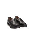 Roberto Pepe Luxury Leather Heeled Loafers - Black - Made In Italy