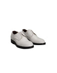 Roberto Pepe Luxury Leather Lace-Up Derby Shoes - White