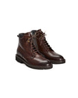 Roberto Pepe Luxury Leather Lace-Up Boots - Dark Brown