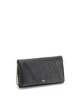 Chloé Spin Leather Flap Wallet With Chain Strap