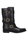 Celine Black Leather Biker Boots