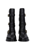 Celine Black Leather Biker Boots