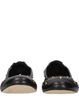 Chloé Gold Studded Black Leather Ballet Flats