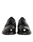 Dolce & Gabbana Black Leather Studded Derby Shoes