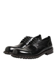 Dolce & Gabbana Black Leather Studded Derby Shoes