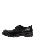 Dolce & Gabbana Black Leather Studded Derby Shoes