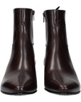 Celine Ox Blood Leather Men Heeled Ankle Boots