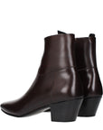 Celine Ox Blood Leather Men Heeled Ankle Boots