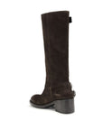 Chloé Dakota Brown Suede Leather Knee-High Heeled Boots