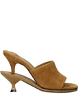 Jacquemus Tan Brown Leather Stacked Heel Sandals