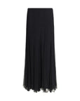 Chloé Black Silk Maxi Skirt